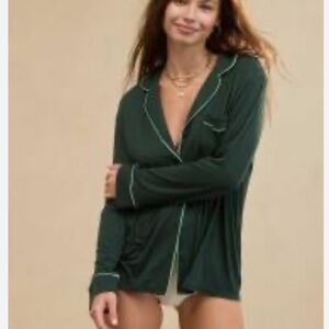 Anthropology Women's Green Pajama top size M
